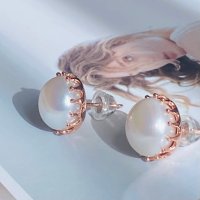 Crown Pearl Earring 왕관 담수진주 귀걸이 925