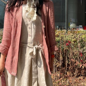 해링본 린넨 자켓, 핑크하우스