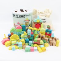 토도리브로 파스텔 가든 원목 블록 120pcs