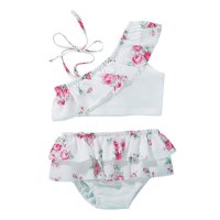 Outfits Swimsuit Baby Bikini Girls Ruffles Floral Swimwear Summer Printed Piece Two Girls Swimwear s