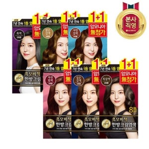 리엔 흑모비책 크림 염색약 120g X 2입 택1 (밝은/자연/짙은/흑갈색,흑색,와인갈색)