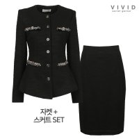 비비드시크릿가너 VIVID SET 여성 트위드 정장자켓 스커트 세트