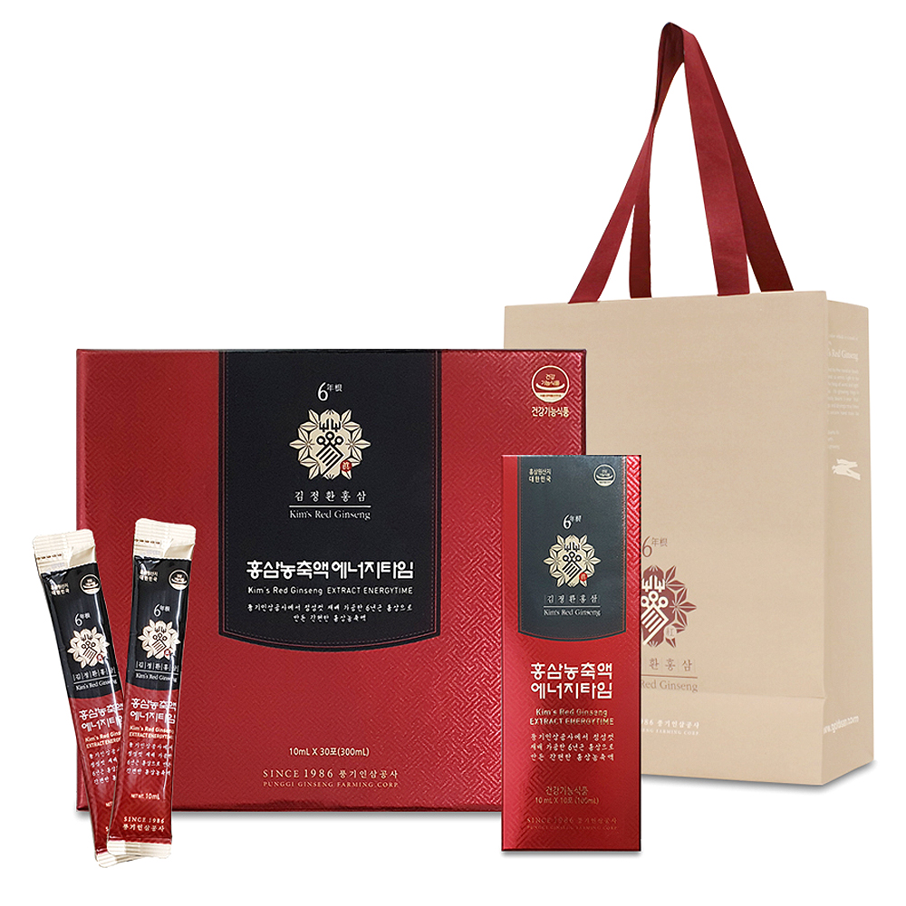 김정환홍삼 에너지타임 홍삼 농축액 10ml x 30p + 쇼핑백  1세트