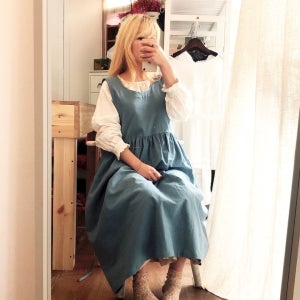 [맞춤제작]뒤태V 원피스-봄린넨, 벨라의린넨