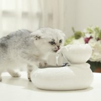 고양이 강아지 자동 급식 급수기 자동 애완 동물 고양이 개 물 그릇 분수 세라믹 연꽃 모양 마시는 디스펜
