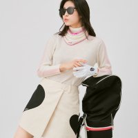 [마일즈앤 마일즈앤 마일즈]turtle neck white w/baby pink stripe (100% fine wool)