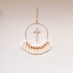 십자가 마크라메 골드링 비즈장식 드림캐처, 포에버