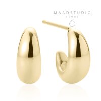 MAADSTUDIO 돔드롭 14k 5mm hollow 링귀걸이 심플 데일리 금 귀걸이 선물