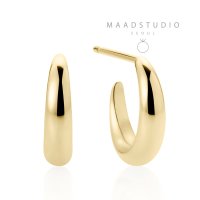 MAADSTUDIO 돔드롭 14k 3mm 링귀걸이 심플 데일리 금 귀걸이 선물