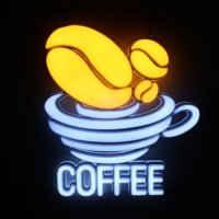 콩커피잔 coffee 간판견적 창문 카페 커피간판 커피숍 LED 채우라싸인