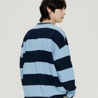 콰이어티스트 QT WIDE STRIPE LONG SLEEVES-BLUE