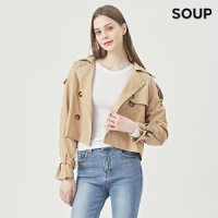 SOUP 숲 의류 스프링 버튼 데일리 트렌치 숏 코트 S22LC03