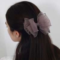 하스 See-through layered ribbon pin BF065