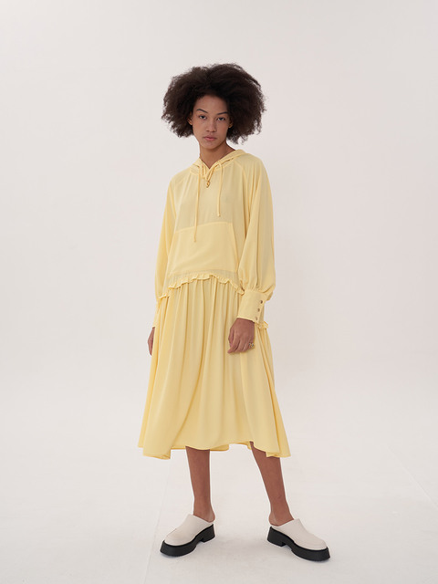 [비먼] hooded maxi dress_yellow