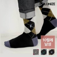 [POLONIZE] [폴로나이즈] 10켤레 양말 SET 아가일 비즈니스 맨삭스 남성 양말