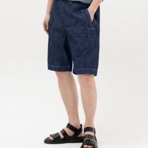 [토피] HSL01 섬머 데님 밴딩 와이드 하프 팬츠  (RAW INDIGO) T2S-SLDWHPT41