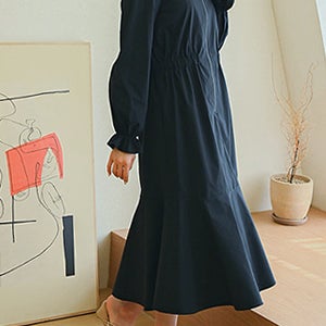 [마린엣보우] 반집업 플레어 밴딩 원피스,원피스,여성원피스,여자원피스,30대원피스,40대원피스,50대원피스,데일리원피스,봄원피스,사랑스러운원피스,중년여성원피스,미시원피스,자연주의,