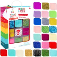 Sense amp Grow Sensory Matching Game - 26 쌍의 텍스처 카드가있는 어린이 메모리 게임 - 유아를위한 Fine Motor Montessori Sens