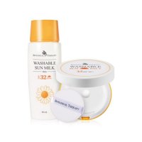 보타니컬테라피 베이비 워셔블 선밀크 80ml (SPF32) + 워셔블 선팩트 15g (SPF35)