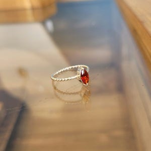 1월의탄생석) 천연석 가넷 마퀴즈컷 은반지, 향기열두달