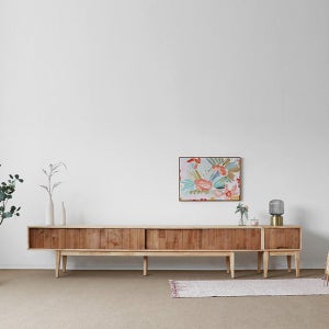 [하모니] DG형 롱2800 거실장 세트 투톤컬러