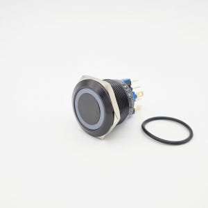 GQ22-11E/G/24V/A 블랙메탈 푸쉬버튼 LED그린