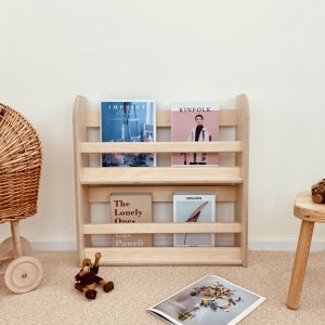 원목 유아 아기 전면책꽂이 전면책장, 나무부심[父心]