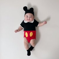 모란 베베미키반팔슈트세트 디즈니룩 아기옷선물 출산선물