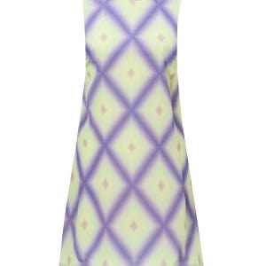 한킴 퍼플 바이브레이션 체크 슬리브리스 드레스 hk06207pp