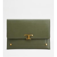 토즈 클러치 TODS T TIMELESS ENVELOPE CLUTCH IN LEATHER LARGE XAWTSANI404RORV617