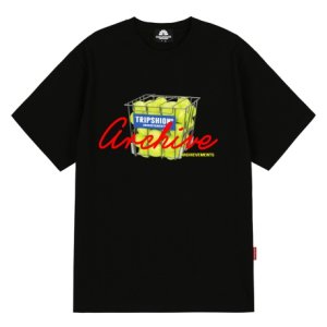 트립션  TENNIS ARCHIVE T-SHIRTS - BLACK