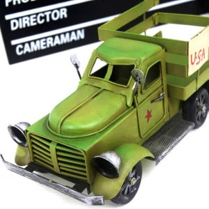 클래식 자동차 모형 군용트럭 23cm 레트로 복고풍 빈티지 홈데코 매장 꾸미기 장식 소품