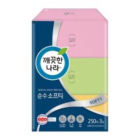 깨끗한나라 순수 소프티 각티슈 250매 3입