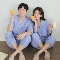 포그니포 신혼부부 파자마 홈웨어 수면 여름 커플 잠옷 세트