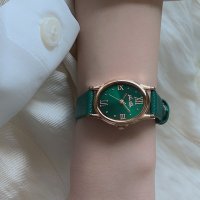 벤앤쿠 Gem-Rosegold Emerald Green Saffiano leather