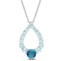 2.73캐럿(ctw) 런던 및 스카이 블루 토파즈 펜던트 2.73 Carat (ctw) London and Sky Blue Topaz Pendant