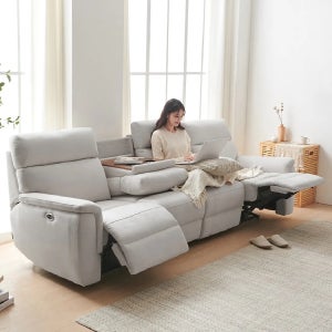 보니애가구 홀란드 아쿠아텍스 패브릭 전동 리클라이너 소파 4인용
