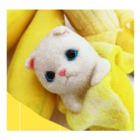 바나나 키티 롤 울 펠트 바늘 felting 장식 공예 needlecraft DIY 수제