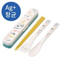 일본 스케이터 스누피 어썸 무소음 수저 세트