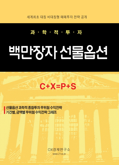 (과학적투자) 백만장자 선물옵션 : C+X=P+S 고부가가치 고용창출
