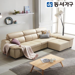 동서가구 노브 천연가죽 4인 소파+카우치스툴 DF909043