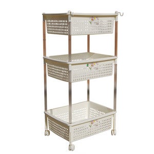 코스모스 이동식 3단 다용도 선반 소형 주방 욕실 펜트리 수납 정리 선반