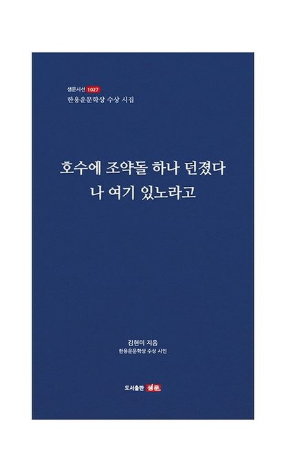 호수에 조약돌 하나 던졌다 나 여기 있노라고 (한용운문학상 수상 시집)