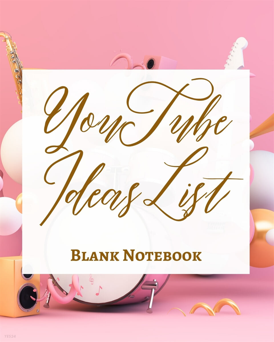 YouTube Ideas List - Blank Notebook - Write It Down - Pastel Rose Gold Pink - Abstract Modern Contemporary Unique Art