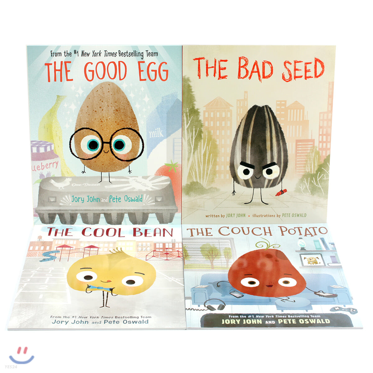 조리존 Jory John 그림책 원서 4종 세트 (The Bad Seed / The Good Egg / The Cool Bean / The Couch Potato)