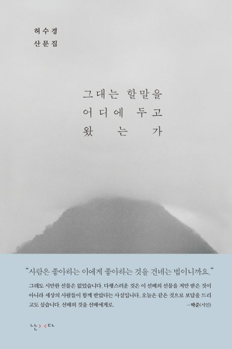 그대는 할말을 어디에 두고 왔는가 : 허수경 산문집 표지
