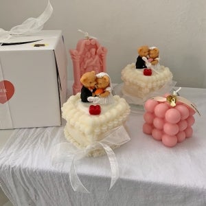 무료포장 웨딩 곰돌이캔들 소품 결혼선물 프러포즈 기념일, 공간의 쉼