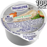 Philadelphia 필라델피아 크림치즈 포션 차이브 앤 어니언 스프레드 28 3g 100개 Chive and Onion