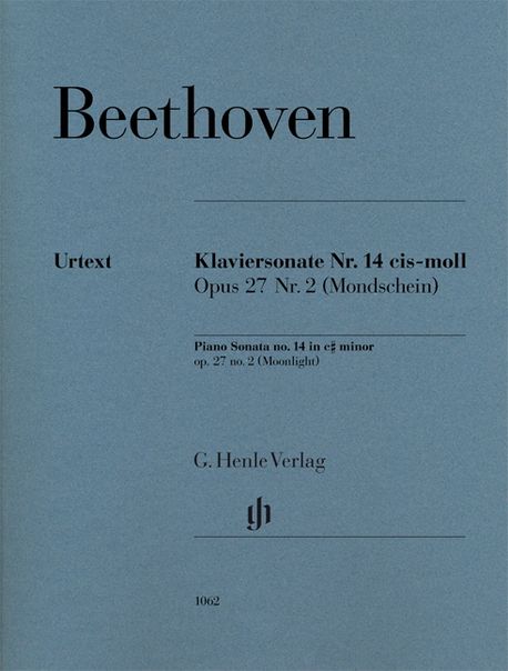 베토벤 피아노 소나타 No. 14 in c sharp minor, Op. 27,2 (달빛)(HN 1062)(Klaviersonate Nr. 14 cis-moll Opus 27 Nr.2) (Beethoven Piano Sonata No. 14 in c sharp minor Op. 27,2 (Moonlight))