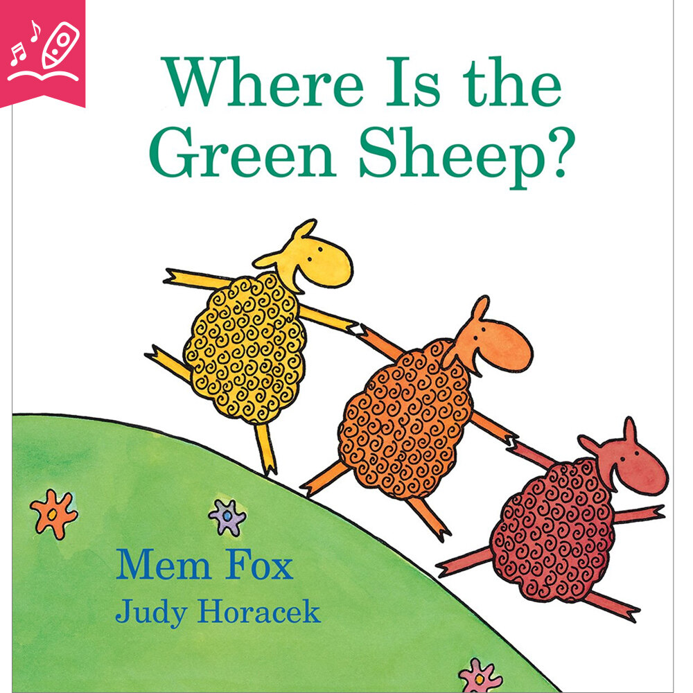 Where is the green sheep? 